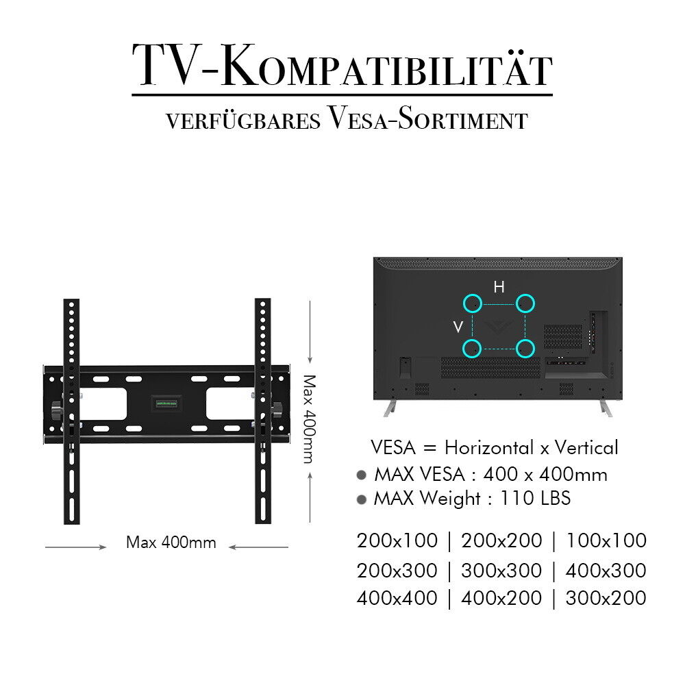 TV Wandhalterung Wandhalter LCD LED Fernseher 32-65 Zoll 32 36 42 46 50 52 55 60