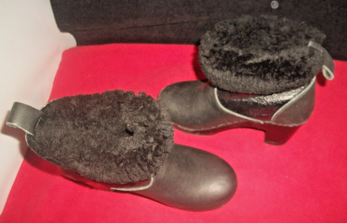 No. 6 Store Sven Clogs Black Leather Shearling Lined Pull-On Clog Boots 6M $410 - Picture 8 of 10