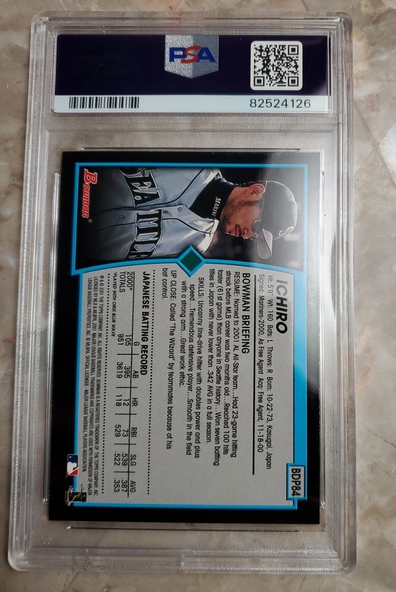 【PSA9 RC】2001 Bowman Ichiro Suzuki イチロー PSA 9 2001 Bowman Draft Picks Ichiro Suzuki Rookie RC Card