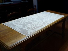 CENTRO FILET bianco corredo ricamo tombolo burano rintaglio filet rinascimento 9