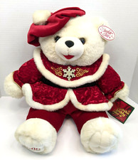 VTG 2000 Dan Dee 22" Snowflake Teddy Bear w Hat and Gold Accents Plush