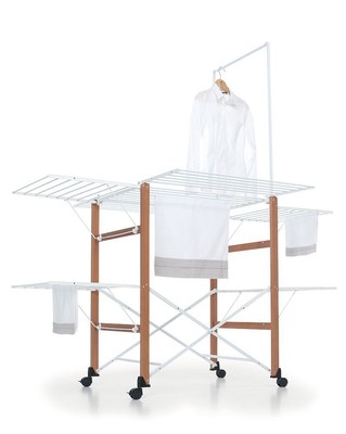 1740 mm, 1220 mm, 1890 mm, 8,8 kg, 14 cm, 61 cm Blanco Nuez Secadora de Ropa Foppapedretti SuperGulliver Tendedero de Suelo Negro