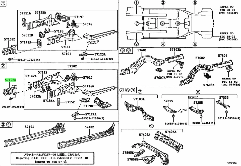 Subconjunto de refuerzo genuino Toyota Lexus GS, montaje de parachoques delantero LH 57108-24030 Foto 2 de 4