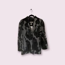 Krizia Womens Multi Black/gray Patterned Jacket - Size M