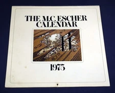 12 Vintage 1975 M.C. Escher Calendar Prints 12"x13" Abstract Fantasy Mid Century