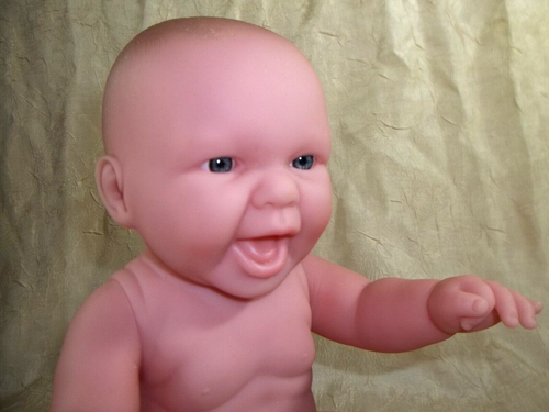 Berenguer Baby Doll Nude Infant Realistic Lifelike Blue Eyes Smiling Open Mouth - Picture 8 of 10