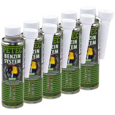 PETEC Benzin System Reiniger Additiv Zusatz 5x 300 ml Motorreiniger Benzinsystem