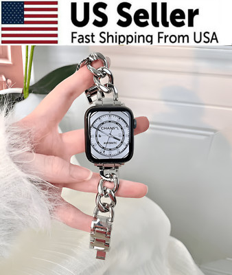 Adjustable Stainless Watch Band For Apple Watch Series 10 9 8 7 6 SE 5 4 3 2 1