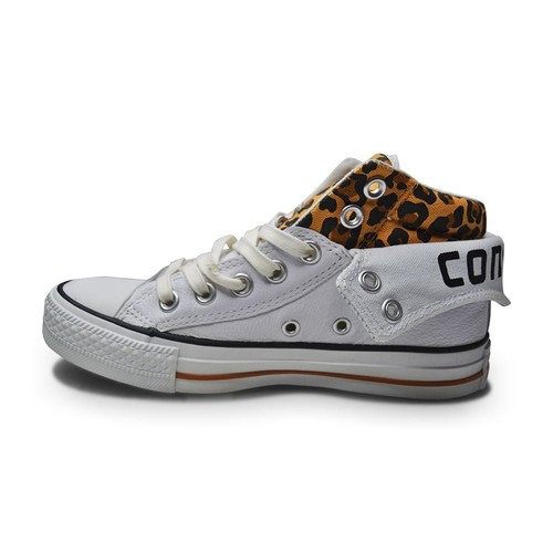 Converse PC2 Mid UK 3 Chuck Taylor 131257C White Almond Leopard Print - Picture 2 of 5