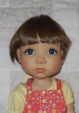 Global TODDLER Doll Wig SZ 9/10 LIGHT BROWN Short Straight Hair Full Cap B NWT