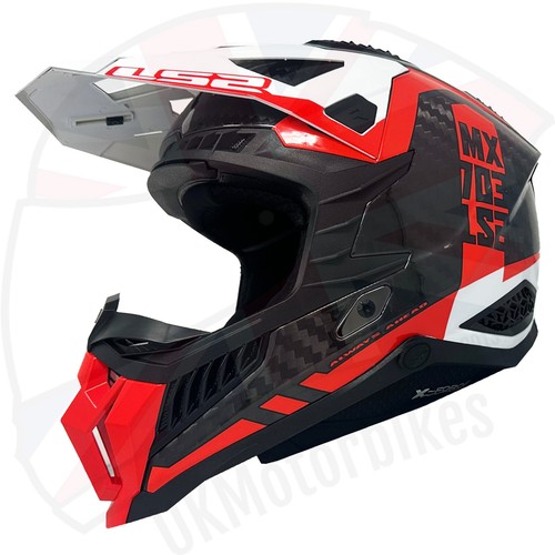 LS2 MX703 VICTORY X-FORCE CARBON FIBRE OFF ROAD MOTORCYCLE HELMET ECE22.06 DOT - Picture 3 of 8
