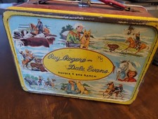 Vintage Roy Rogers and Dale Evans Metal Lunchbox 1955 Double R Bar Ranch