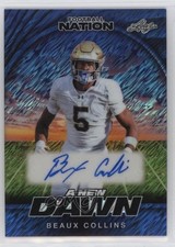 2025 Leaf Football Nation A New Dawn Blue Shimmer /7 Beaux Collins Auto 0u66