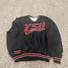 Youngstown State Penguins Baseball Pullover  Mens Jacket 2XL Black - Vintage 90s