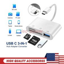 USB C 3 in 1 Hub Converter Type-C Adapter SD Card Reader for MacBook Pro Laptop