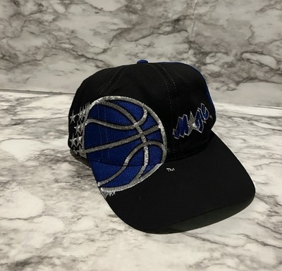Vintage Orlando Magic Hat Cap Adult Black Blue SnapBack 90 s Star Logo Twins