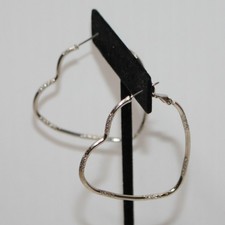 Silver Tone Heart Shaped Hoop Earrings