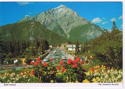 Postcard Banff Avenue Cascade Mountains The Canadian Rockies 