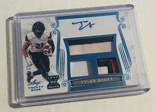 2023 Leaf Trinity - TYLER SCOTT - Triple Memorabilia Rookie Auto Blue /25