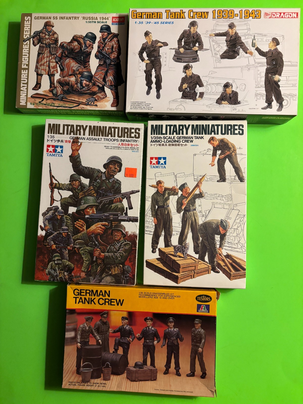 Lot Of 5 Sets Of German Military Figures Model Kits 1/35 Scale Tamiya Dragon !!