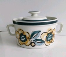 1970s STAVANGERFLINT NORWAY SENJA CASSEROLE DISH & LID INGER WAAGE PATTERN