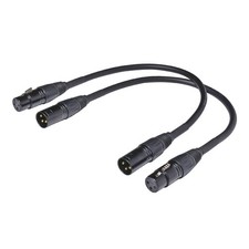 2 PCS 1 FT Balanced DMX XLR Cable 3 Pin Male To Female Microphone Patch Cords