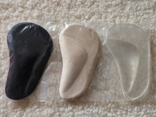 3 New Pairs Gel Arch Support Shoe Insoles Flat Feet Plantar Black Nude  Clear