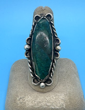 Vintage 925 Sterling Silver Turquoise Southwest Native Ring 13.3g Size 8 R5