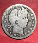 1904 US Barber SILVER Quarter "Philadelphia" Mint! Good! Old US Coin!