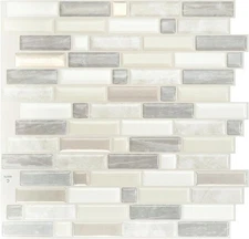 SMART TILES Peel and Stick Backsplash - 5 Sheets Pack of 5, Cresendo Ciotta 