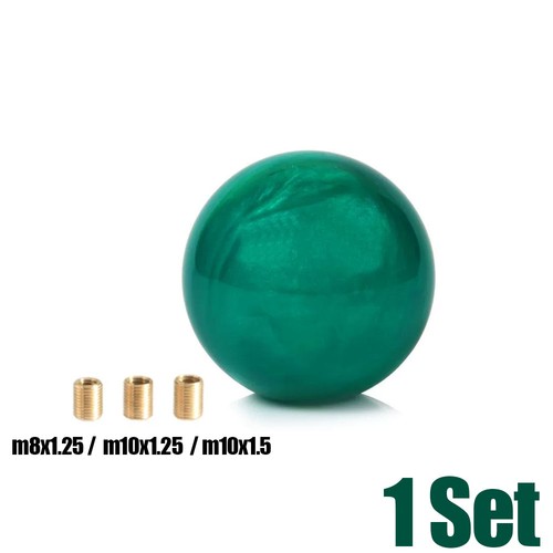 Marble Style Round Ball Shift Knob Universal Gear Shifter Head w/ 3 Adapters Kit - Picture 12 of 14
