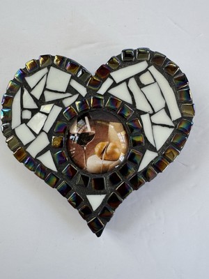 Heart And Wine - Mosaic Heart Plaque - 4.75  - Beverage Nook Kitchen