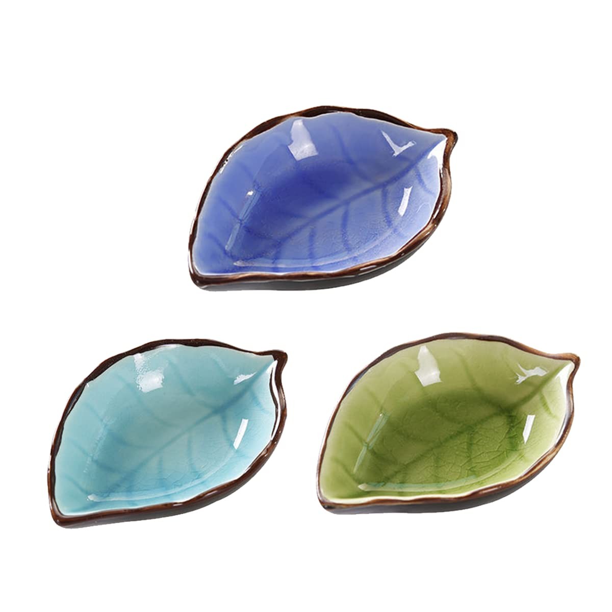 Lovely Leaf Shaped Ceramic Seasoning Dishes/Tea Bag Holders/