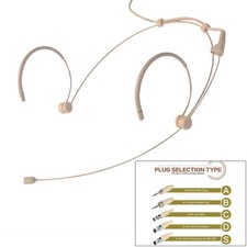 Latest Double Earhook Headset Mic Mic 3 Pin 4 Pin 3.5mm Double Earhook Beige Dou