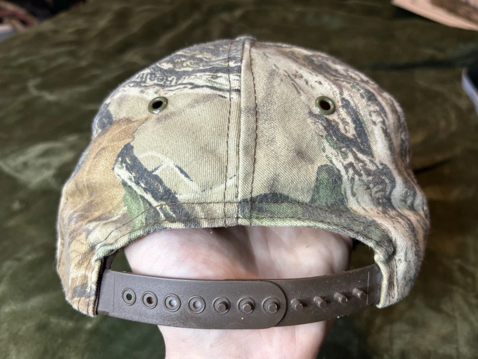 Chapéu camuflado vintage Realtree verde marrom tampa traseira varas membros camuflagem anos 80 - Imagem 3 de 4