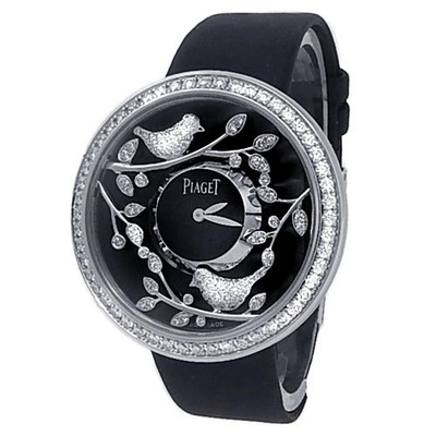 Piaget Limelight Garden Party 18k White Gold Diamond Black Ladies Watch G0A36169