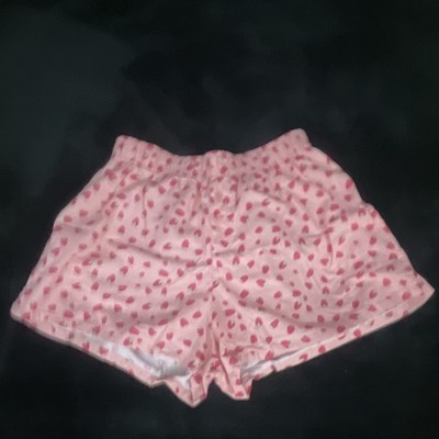 Colsie Women's Pink Strawberry Sleep Shorts Elastic Waist Pull On Size S
