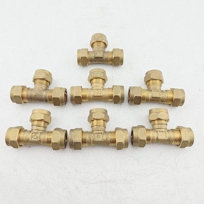 Messing Klemmung gleich T-Stück 10 mm Rohrverschraubung Verbinder 7 Stück