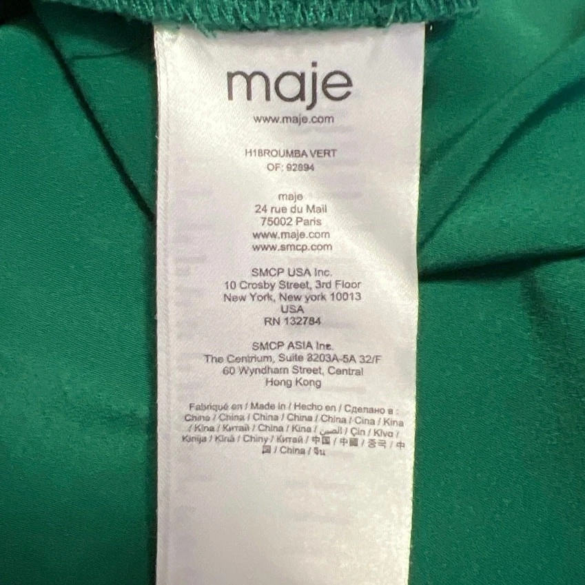VETEMENTS Mini abito Maje verde jacqueline manica lunga volant finto collo plissettato linea A 2