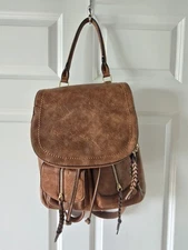 Sole Society Emery Backpack - Cognac Vegan Faux Leather Bag