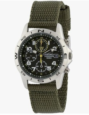 SEIKO SND377R Green Chronograph Men's Watch New in Box