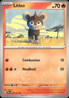 Litleo 015/131 Common Prismatic Evolutions Pokemon Near Mint