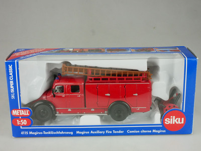 Siku 1/50 4115 Magirus Tanklöschfahrzeug Feuerwehr Blister Box 130282