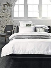 Sheridan Gabron King Duvet Quilt Cover + Standard Pillowcases Cotton White 300