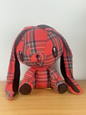 Taito Chax GP Gloomy All Purpose Rabbit Bunny Plush Red Check