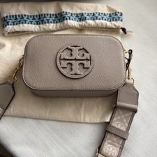 Tory Burch Mini Miller Leather Crossbody Bag - Beige