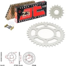 YZF-R3 Chain and Sprocket Kit JT Z3 X-Ring Gold Yamaha YZF-R3 2022