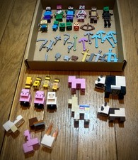 Lego Minecraft Lot Minifigures, Tools, Weapons, Animals, Bees Misc