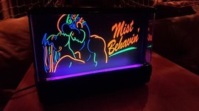 Vintage 1980's Gemini Display Nuon Klocks [MIST BEHAVIN'] Neon Blacklight RARE!!