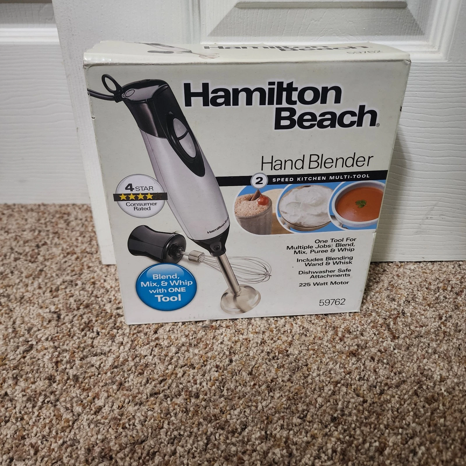 Hamilton Beach 2-Speed 225W Hand Blender with Whisk Attachment 59762 NEW NOB
Opens in a new window o